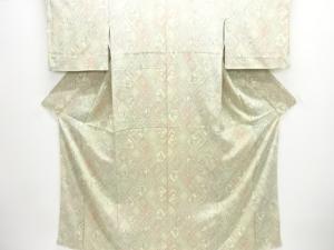 菱に家屋風景模様小紋着物